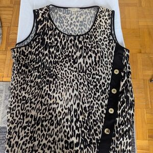 Bold Animal Print Tank With Side Button Detail